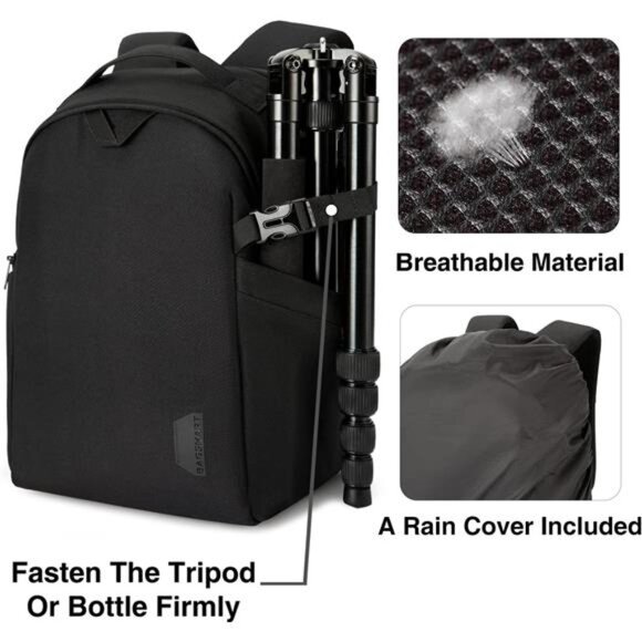 Unisex Camera Bag Backpack Waterproof with Rain Cover Tripod Holder - Picture 4 of 6